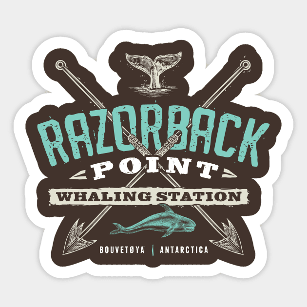 Razorback Point Whaling Station Sticker by MindsparkCreative